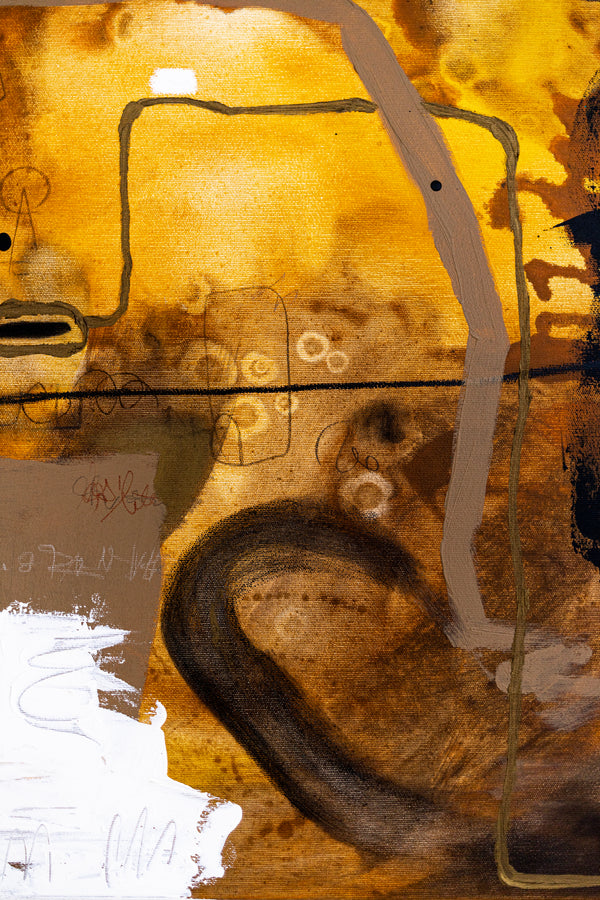 Abstract Painting - Original Wall Art – Oil & Acrylic on Canvas – Earth tone Contemporary Modern Art – Meursault (32"x32" | 81x81cm)