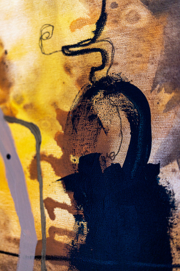 Abstract Painting - Original Wall Art – Oil & Acrylic on Canvas – Earth tone Contemporary Modern Art – Meursault (32"x32" | 81x81cm)