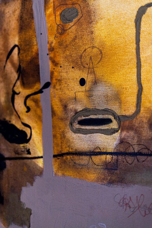 Abstract Painting - Original Wall Art – Oil & Acrylic on Canvas – Earth tone Contemporary Modern Art – Meursault (32"x32" | 81x81cm)