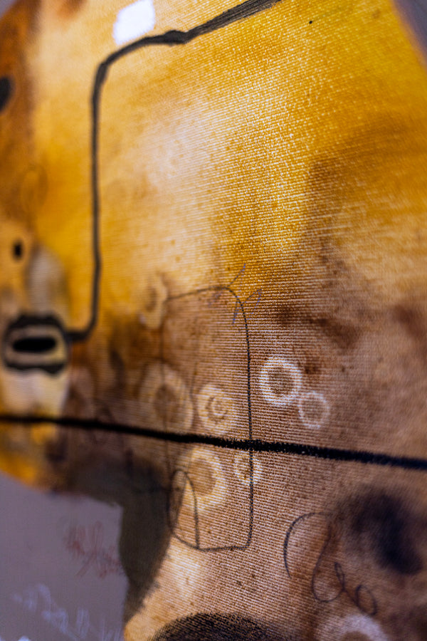 Abstract Painting - Original Wall Art – Oil & Acrylic on Canvas – Earth tone Contemporary Modern Art – Meursault (32"x32" | 81x81cm)