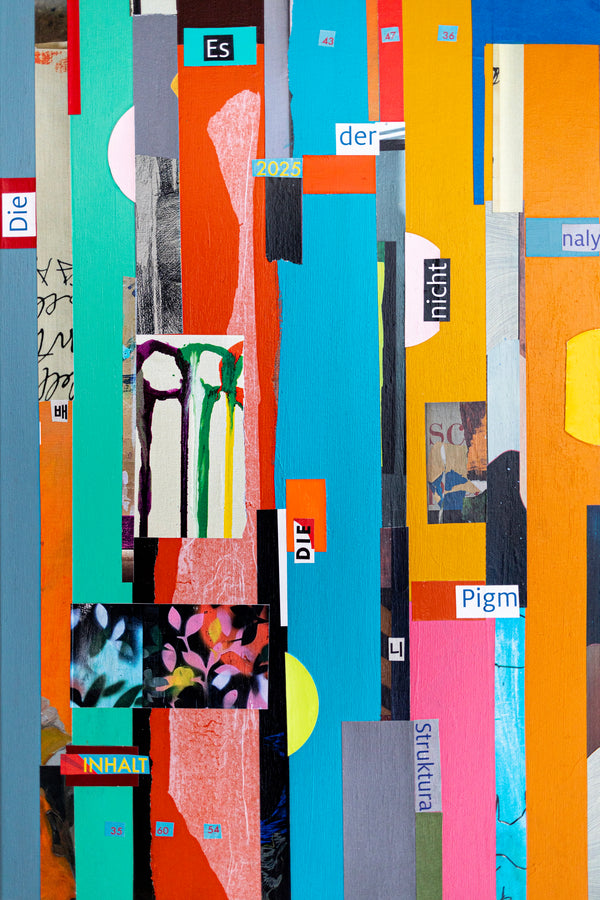 Abstract Painting – Original Collage Wall Art – Mixed Media on Canvas – Modern Geometric Collage – Mid-Century Rithmo (30"x30" | 76x76cm)