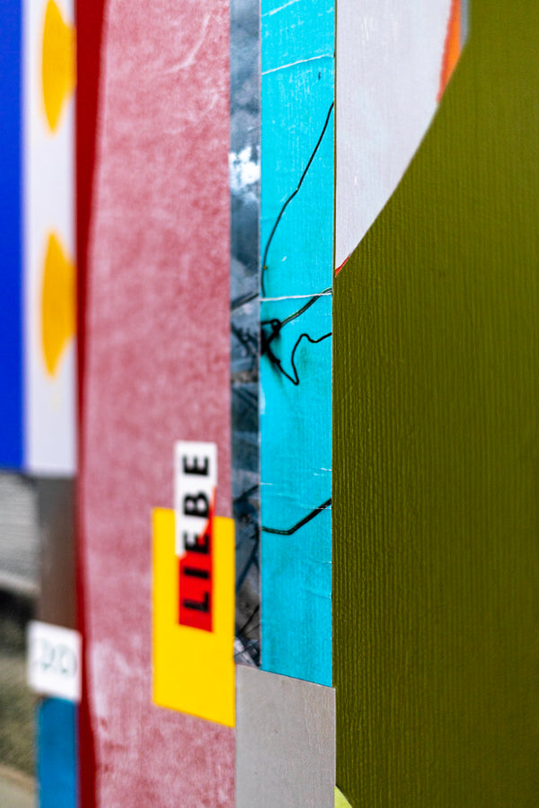 Abstract Painting – Original Collage Wall Art – Mixed Media on Canvas – Modern Geometric Collage – Mid-Century Rithmo (30"x30" | 76x76cm)