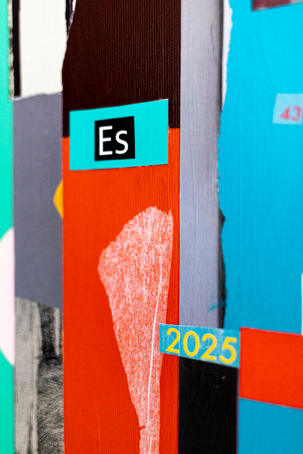 Abstract Painting – Original Collage Wall Art – Mixed Media on Canvas – Modern Geometric Collage – Mid-Century Rithmo (30"x30" | 76x76cm)