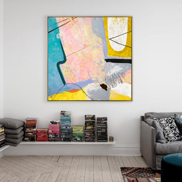 Original Acrylic Abstract Painting of Journey by Consciousness, Canvas Wall Art with Pencil & Scratches | Mindscape