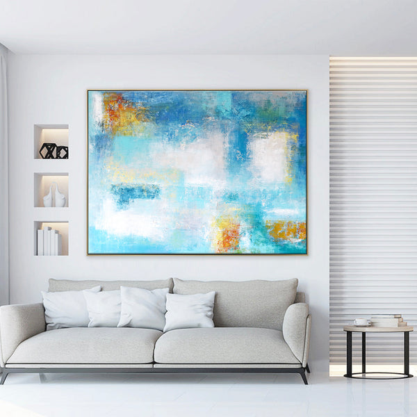Contemporary Original Abstract Painting in Acrylic, Large Modern Canvas Wall art of Colorful Brush Strokes | Misty