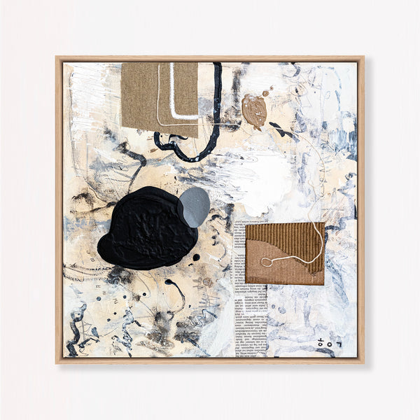 Abstract Painting - Original Wall Art – Oil & Acrylic on Canvas – Minimalist Contemporary Abstract Wall Art – Mit II (16"x16" | 40x40cm)