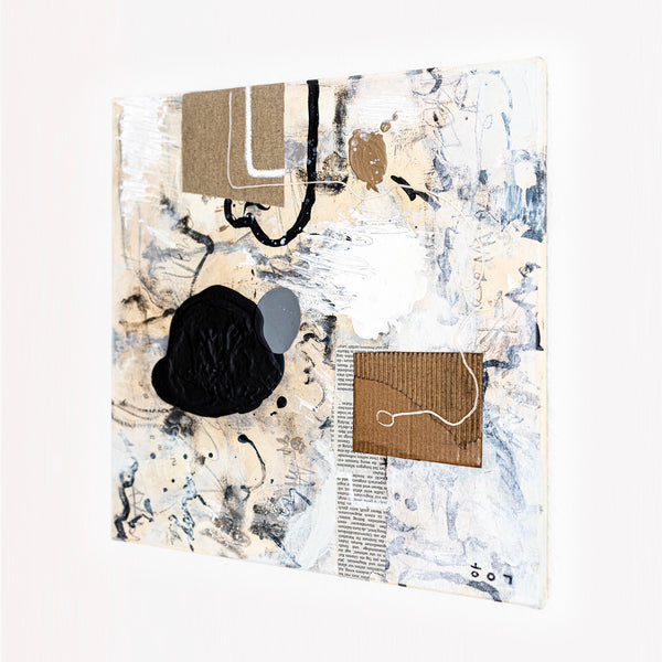 Abstract Painting - Original Wall Art – Oil & Acrylic on Canvas – Minimalist Contemporary Abstract Wall Art – Mit II (16"x16" | 40x40cm)