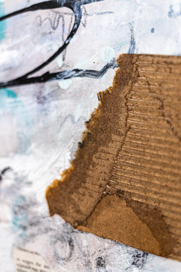 Abstract Painting - Original Wall Art – Oil & Acrylic on Canvas – Minimalist Contemporary Abstract Wall Art – Mit I (16"x16" | 40x40cm)