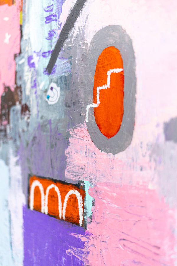 Original Abstract Colorful Painting Mixed Media Modern Canvas Wall Art | Motnani (36"x36")