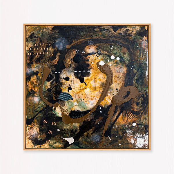 Abstract Painting – Original Wall Art – Acrylic & Oil Painting on Canvas – Mixed Media Framed Painting – "Mutua actio III" – 20"x20" (50x50cm)