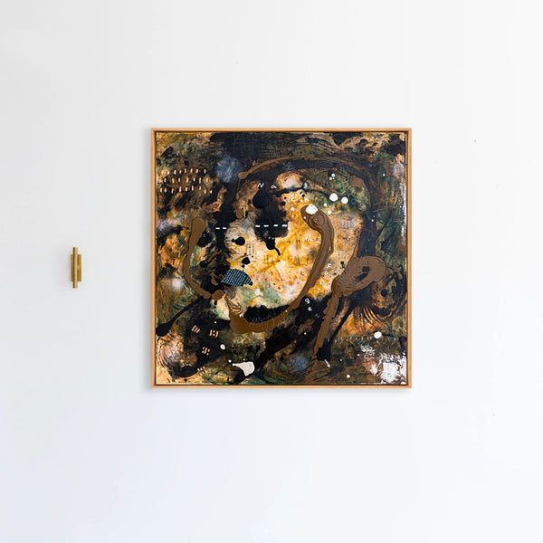 Abstract Painting – Original Wall Art – Acrylic & Oil Painting on Canvas – Mixed Media Framed Painting – "Mutua actio III" – 20"x20" (50x50cm)