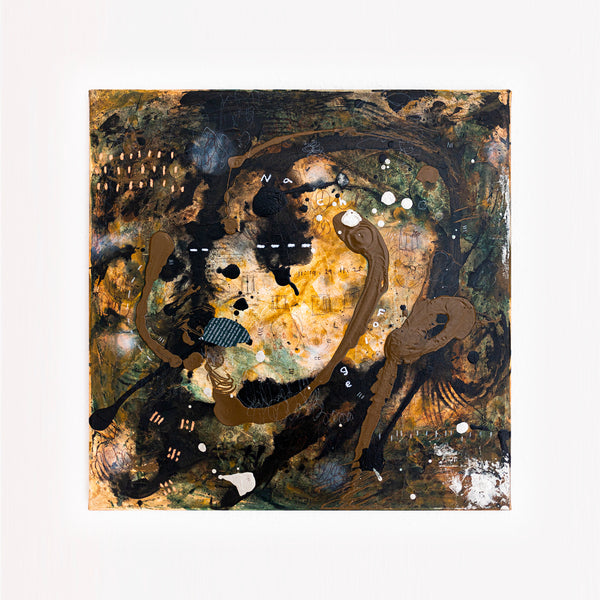 Abstract Painting – Original Wall Art – Acrylic & Oil Painting on Canvas – Mixed Media Framed Painting – "Mutua actio III" – 20"x20" (50x50cm)