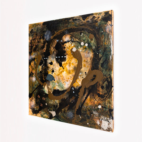 Abstract Painting – Original Wall Art – Acrylic & Oil Painting on Canvas – Mixed Media Framed Painting – "Mutua actio III" – 20"x20" (50x50cm)