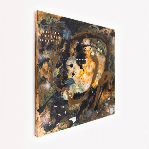 Abstract Painting – Original Wall Art – Acrylic & Oil Painting on Canvas – Mixed Media Framed Painting – "Mutua actio III" – 20"x20" (50x50cm)