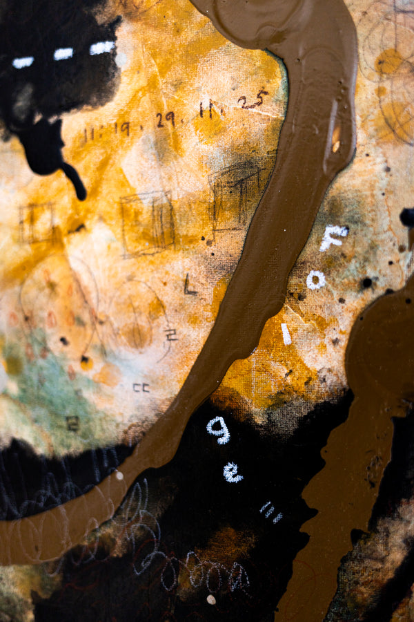 Abstract Painting – Original Wall Art – Acrylic & Oil Painting on Canvas – Mixed Media Framed Painting – "Mutua actio III" – 20"x20" (50x50cm)