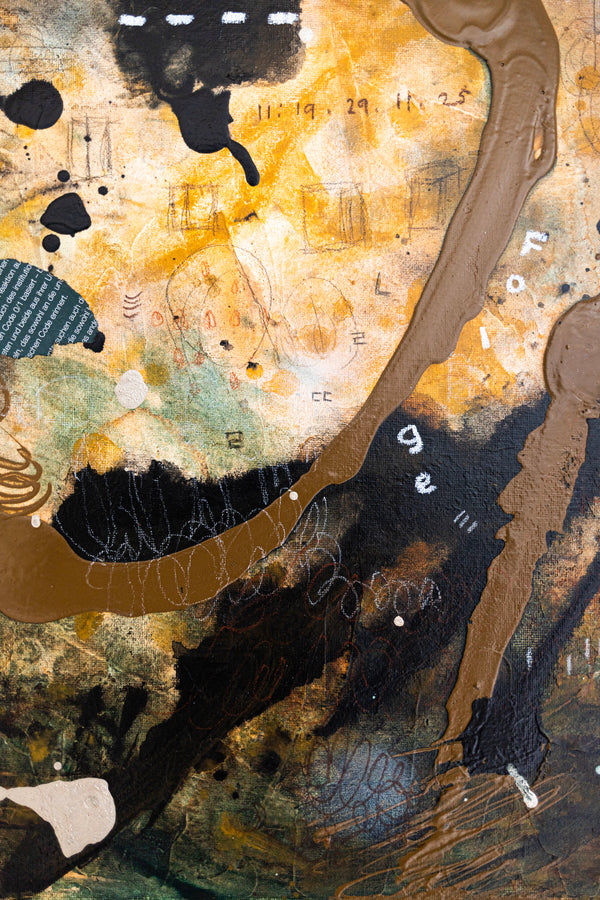 Abstract Painting – Original Wall Art – Acrylic & Oil Painting on Canvas – Mixed Media Framed Painting – "Mutua actio III" – 20"x20" (50x50cm)