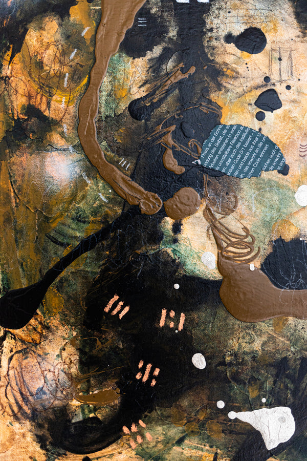 Abstract Painting – Original Wall Art – Acrylic & Oil Painting on Canvas – Mixed Media Framed Painting – "Mutua actio III" – 20"x20" (50x50cm)