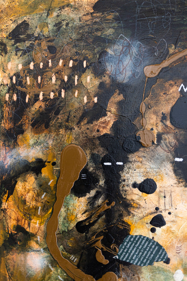 Abstract Painting – Original Wall Art – Acrylic & Oil Painting on Canvas – Mixed Media Framed Painting – "Mutua actio III" – 20"x20" (50x50cm)