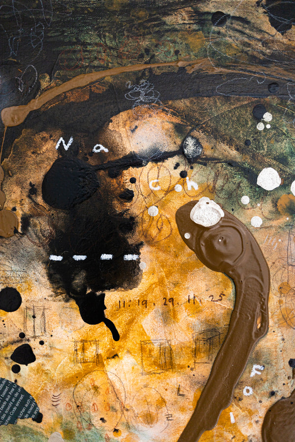 Abstract Painting – Original Wall Art – Acrylic & Oil Painting on Canvas – Mixed Media Framed Painting – "Mutua actio III" – 20"x20" (50x50cm)