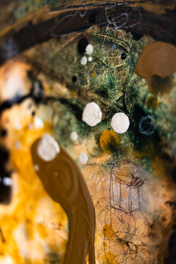 Abstract Painting – Original Wall Art – Acrylic & Oil Painting on Canvas – Mixed Media Framed Painting – "Mutua actio III" – 20"x20" (50x50cm)