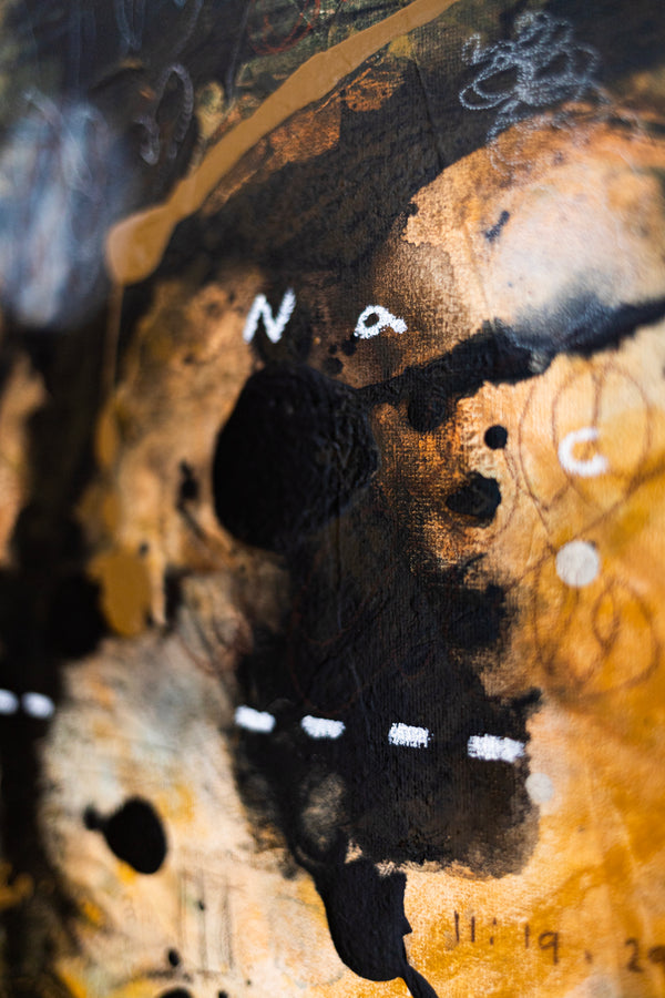 Abstract Painting – Original Wall Art – Acrylic & Oil Painting on Canvas – Mixed Media Framed Painting – "Mutua actio III" – 20"x20" (50x50cm)