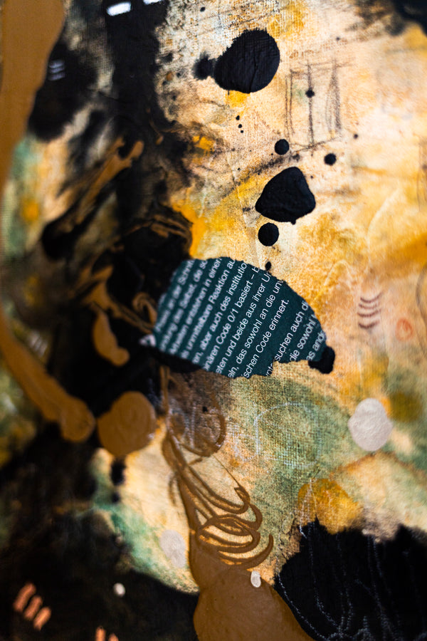 Abstract Painting – Original Wall Art – Acrylic & Oil Painting on Canvas – Mixed Media Framed Painting – "Mutua actio III" – 20"x20" (50x50cm)