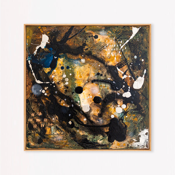 Abstract Painting – Original Wall Art – Acrylic & Oil Painting on Canvas – Mixed Media Framed Painting – "Mutua actio II" – 20"x20" (50x50cm)