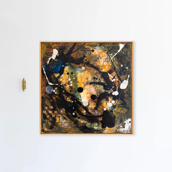 Abstract Painting – Original Wall Art – Acrylic & Oil Painting on Canvas – Mixed Media Framed Painting – "Mutua actio II" – 20"x20" (50x50cm)