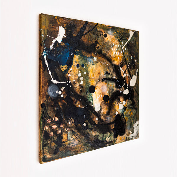 Abstract Painting – Original Wall Art – Acrylic & Oil Painting on Canvas – Mixed Media Framed Painting – "Mutua actio II" – 20"x20" (50x50cm)