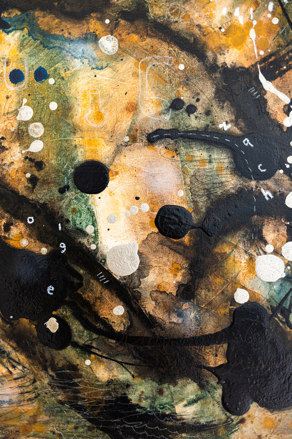 Abstract Painting – Original Wall Art – Acrylic & Oil Painting on Canvas – Mixed Media Painting – "Mutua actio II" – 20"x20" (50x50cm)