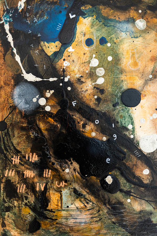 Abstract Painting – Original Wall Art – Acrylic & Oil Painting on Canvas – Mixed Media Framed Painting – "Mutua actio II" – 20"x20" (50x50cm)