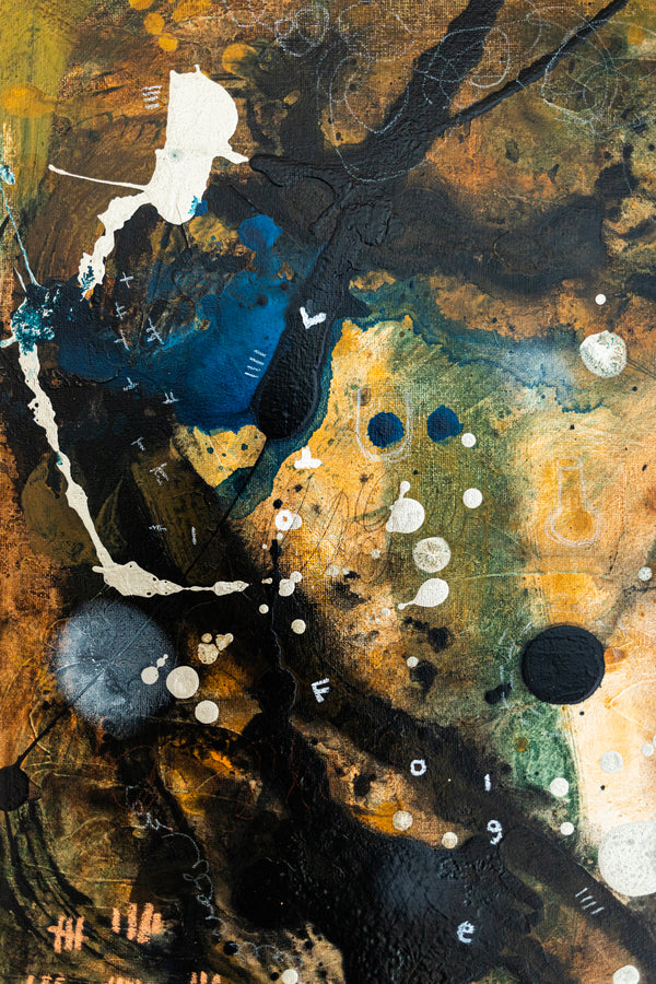 Abstract Painting – Original Wall Art – Acrylic & Oil Painting on Canvas – Mixed Media Painting – "Mutua actio II" – 20"x20" (50x50cm)