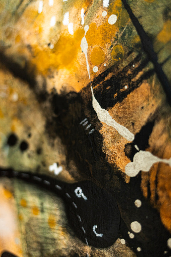 Abstract Painting – Original Wall Art – Acrylic & Oil Painting on Canvas – Mixed Media Painting – "Mutua actio II" – 20"x20" (50x50cm)