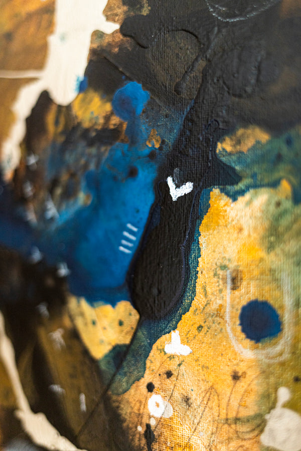 Abstract Painting – Original Wall Art – Acrylic & Oil Painting on Canvas – Mixed Media Framed Painting – "Mutua actio II" – 20"x20" (50x50cm)