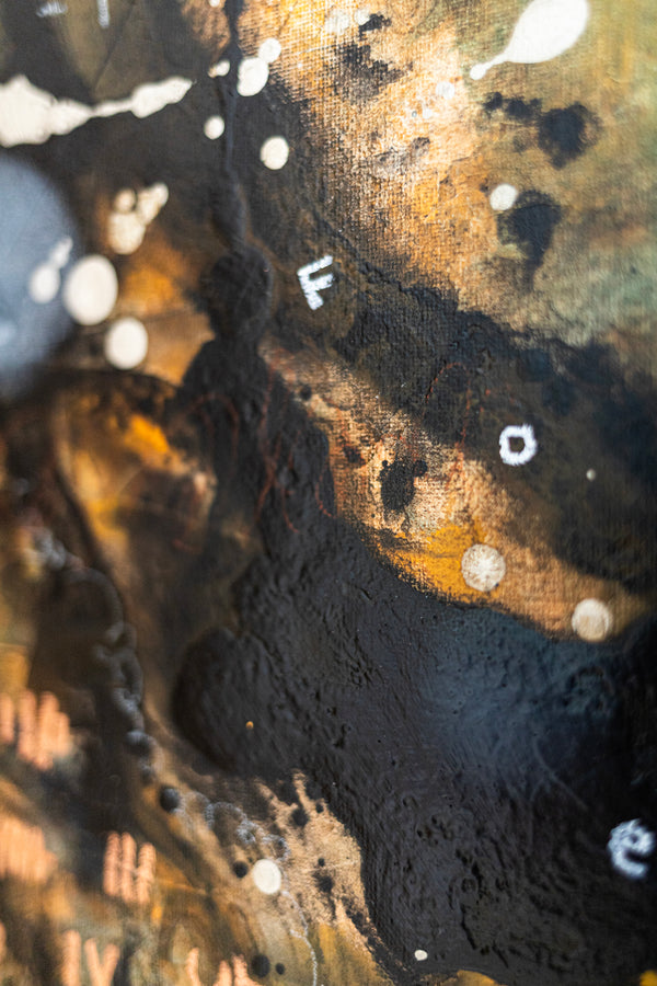 Abstract Painting – Original Wall Art – Acrylic & Oil Painting on Canvas – Mixed Media Framed Painting – "Mutua actio II" – 20"x20" (50x50cm)