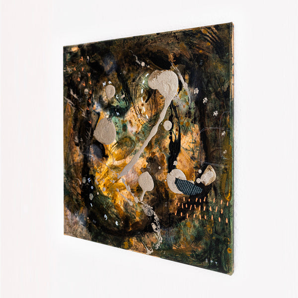 Abstract Painting – Original Wall Art – Acrylic & Oil Painting on Canvas – Mixed Media Framed Painting – "Mutua actio I" – 20"x20" (50x50cm)