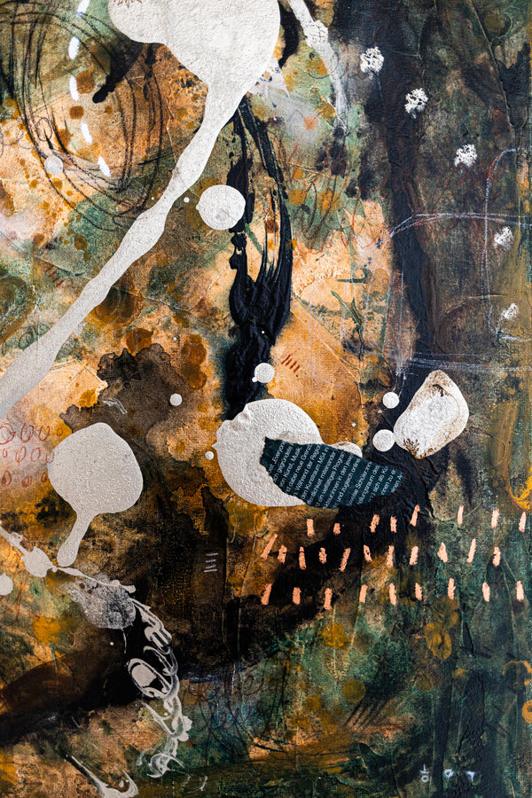 Abstract Painting – Original Wall Art – Acrylic & Oil Painting on Canvas – Mixed Media Framed Painting – "Mutua actio I" – 20"x20" (50x50cm)