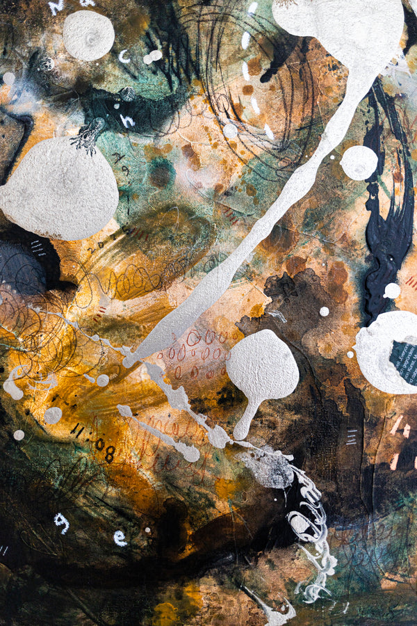 Abstract Painting – Original Wall Art – Acrylic & Oil Painting on Canvas – Mixed Media Painting – "Mutua actio I" – 20"x20" (50x50cm)