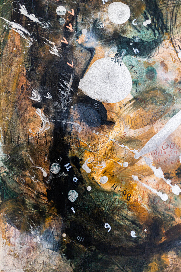 Abstract Painting – Original Wall Art – Acrylic & Oil Painting on Canvas – Mixed Media Painting – "Mutua actio I" – 20"x20" (50x50cm)