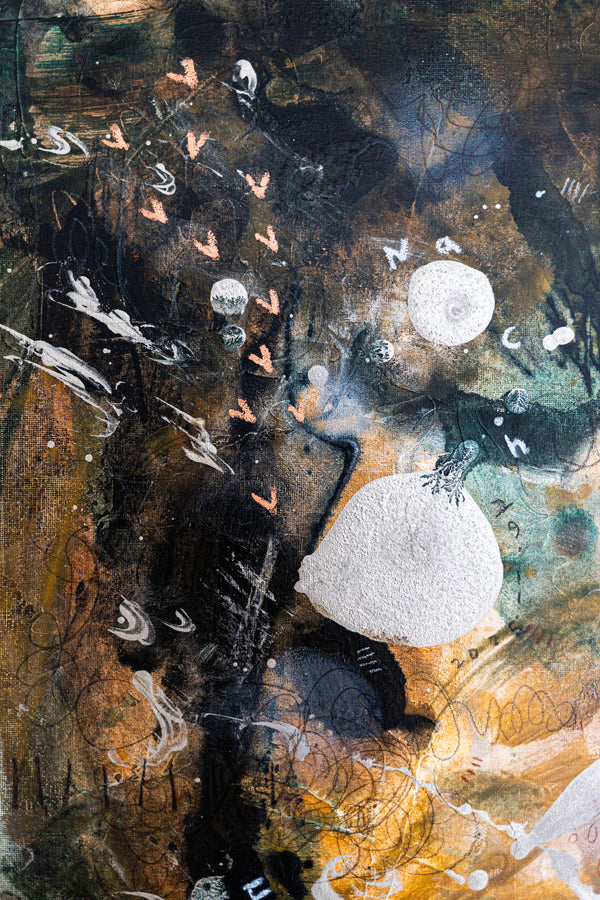 Abstract Painting – Original Wall Art – Acrylic & Oil Painting on Canvas – Mixed Media Painting – "Mutua actio I" – 20"x20" (50x50cm)