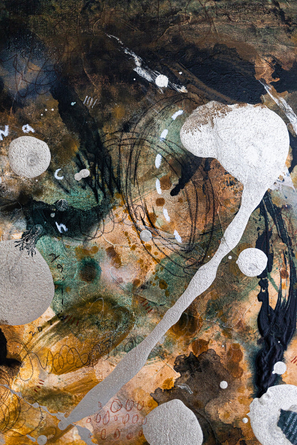 Abstract Painting – Original Wall Art – Acrylic & Oil Painting on Canvas – Mixed Media Painting – "Mutua actio I" – 20"x20" (50x50cm)