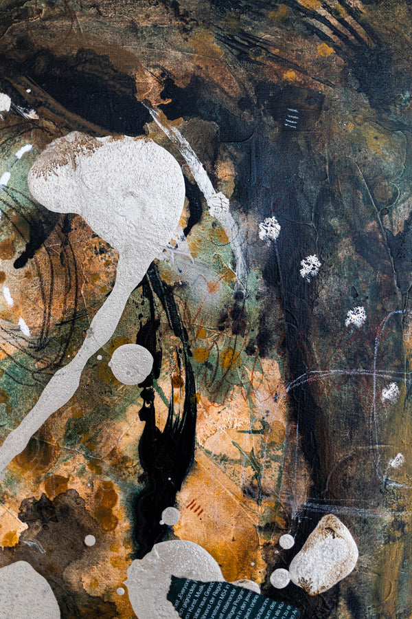 Abstract Painting – Original Wall Art – Acrylic & Oil Painting on Canvas – Mixed Media Framed Painting – "Mutua actio I" – 20"x20" (50x50cm)