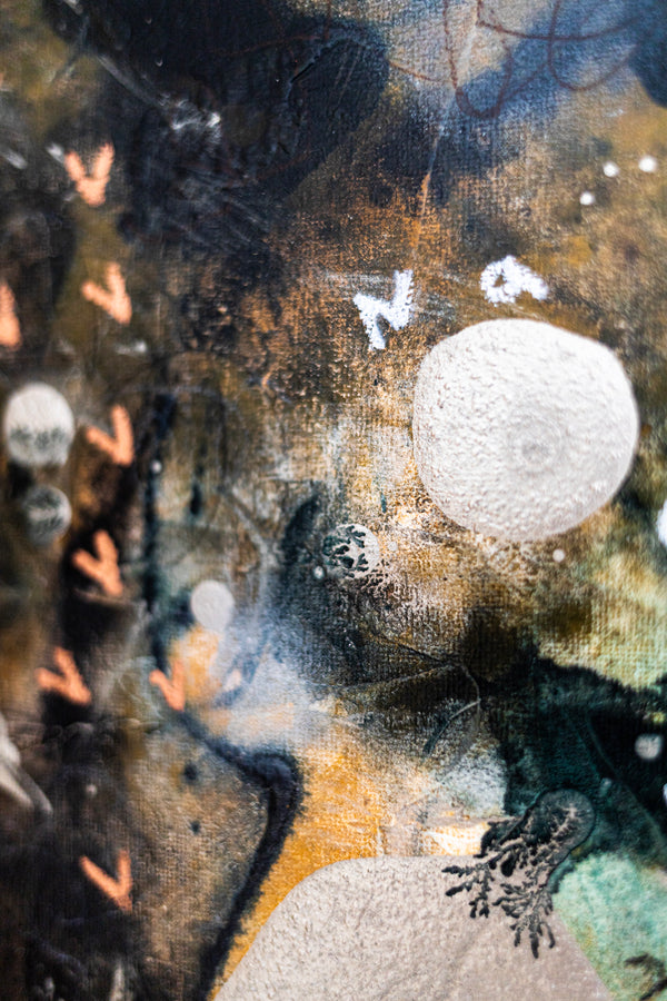 Abstract Painting – Original Wall Art – Acrylic & Oil Painting on Canvas – Mixed Media Framed Painting – "Mutua actio I" – 20"x20" (50x50cm)