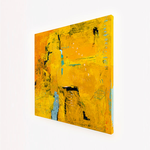 Expressionism in Yellow Abstract Modern Painting, Original Abstract Canvas Wall Art | Nabi II (36"x36")