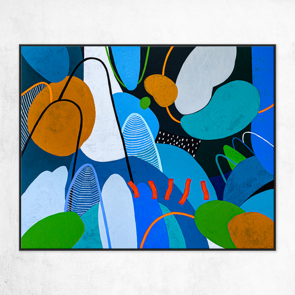 Extra Large Original Abstract Modern Painting Serene Night Forest Art for Living Room | Nachtwald (60"x48")