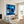 Bold Blue Geometric Abstract Wall Art — Modern Original Oil Painting, Textured Canvas — 
