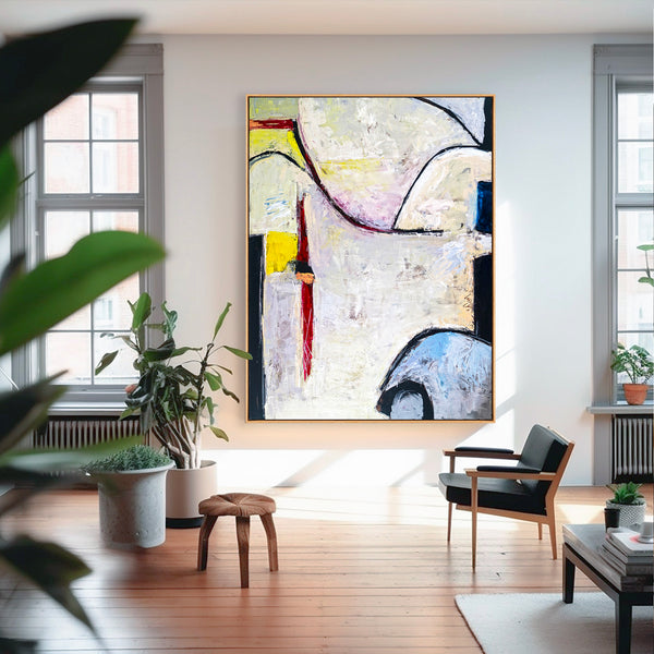 Abstract Painting – Original Wall Art – Large Oil & Acrylic Painting on Canvas – Modern Minimalist Contemporary Canvas Art – “No 6”