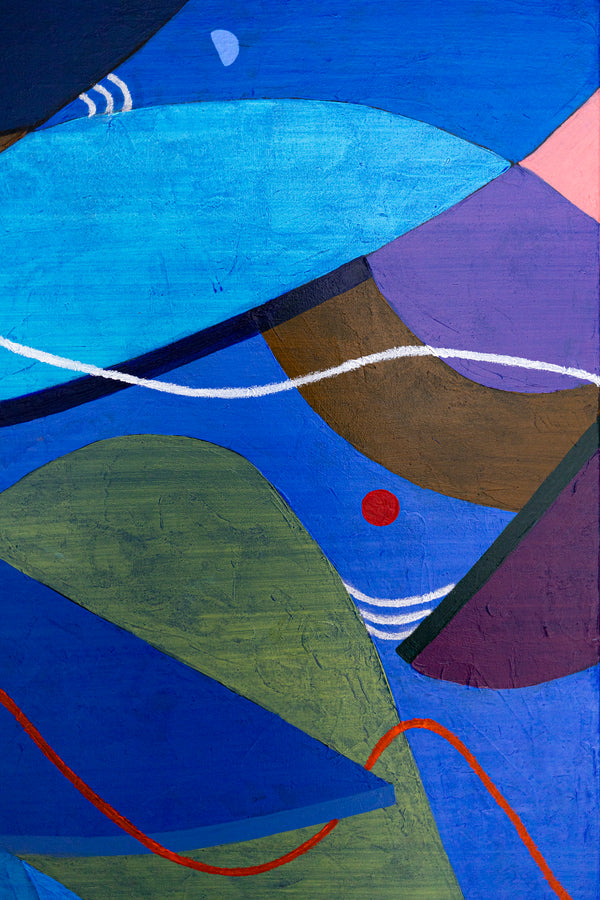 Moody Blue Abstract Wall Art — Large Original Oil Painting, Textured Canvas — "Noctis Tacitae" (24"x32")