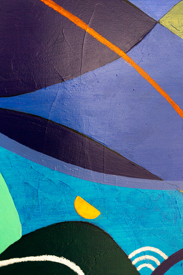 Abstract Painting – Original Wall Art – Oil & Acrylic on Canvas – Modern – Noctis Tacitae (24"x32")