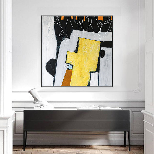 Playful Large Original Abstract Painting in Acrylic, Modern Canvas Wall Art of Childhood Memories | Nostalgia